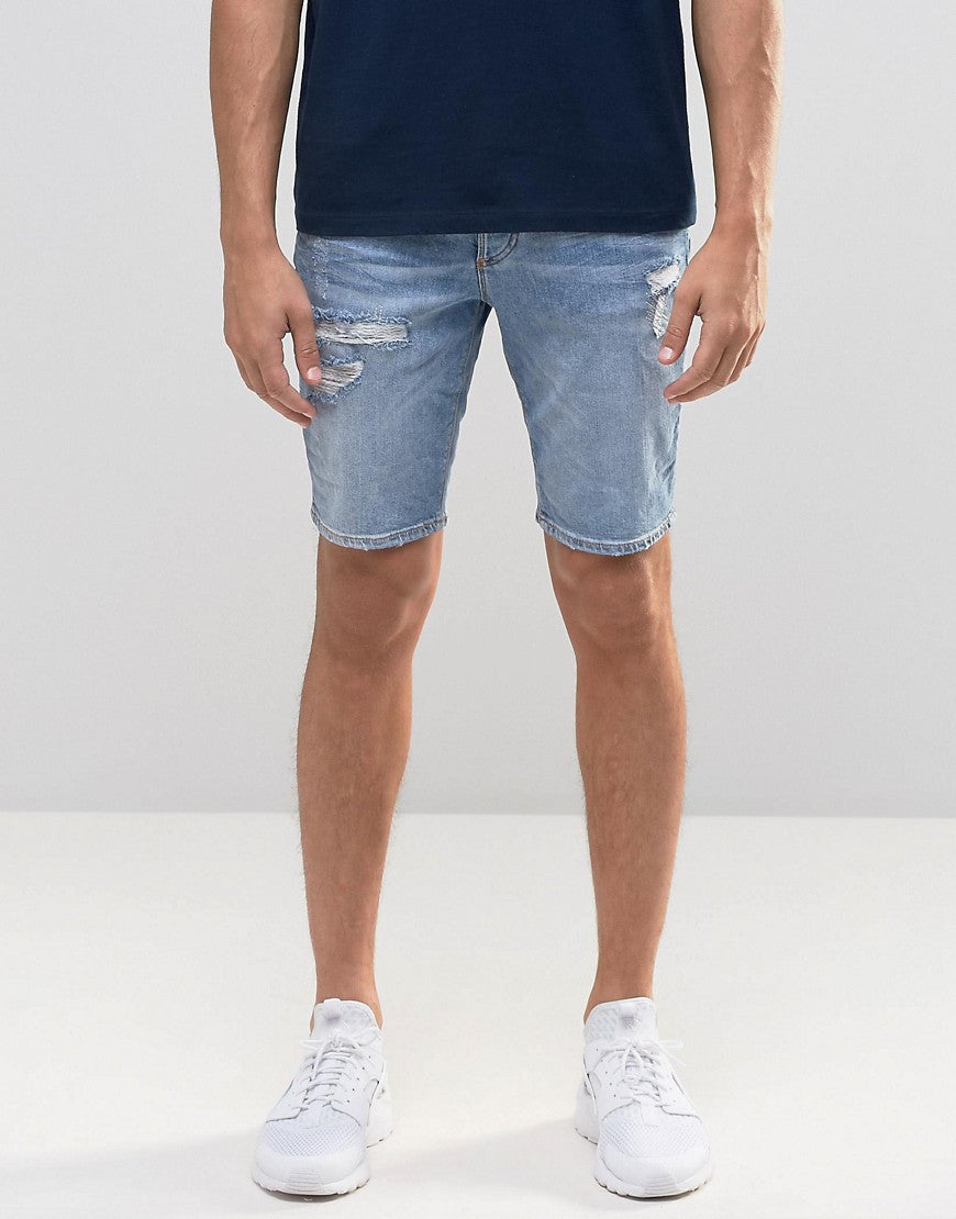 River Island Skinny Fit Denim Shorts