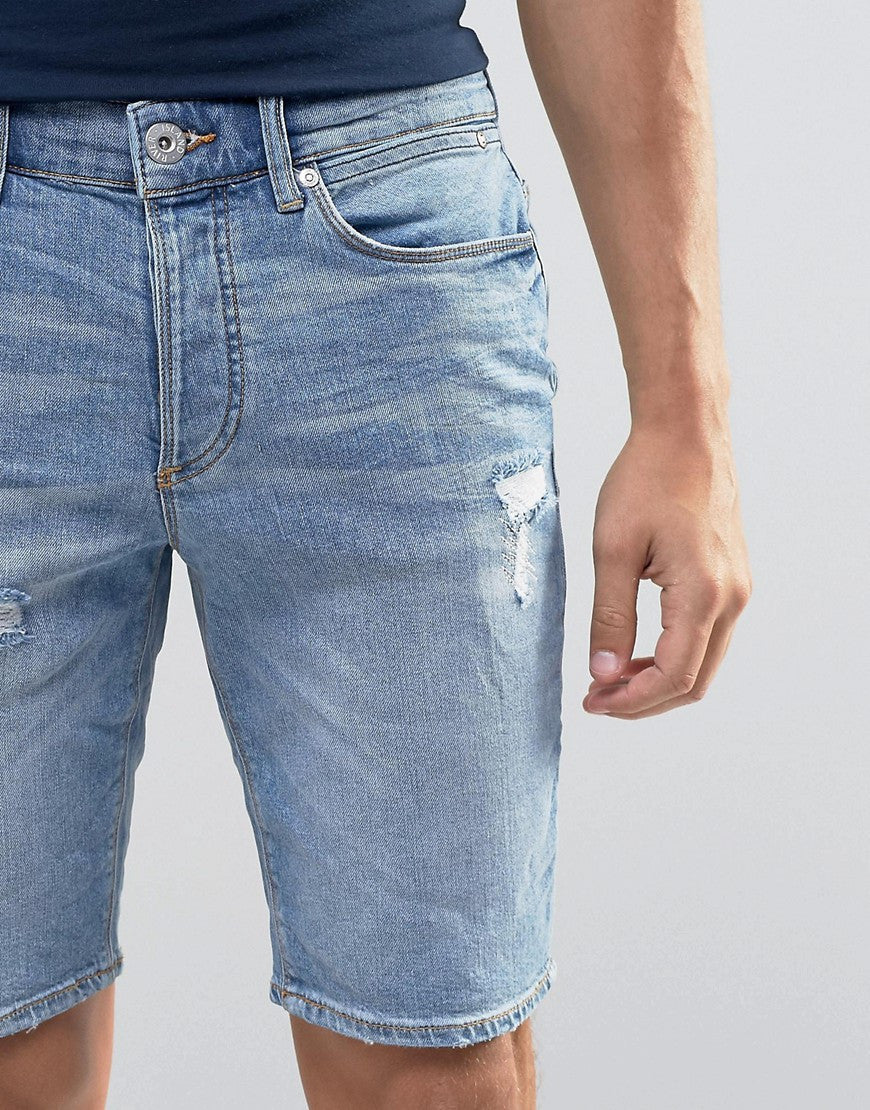 River Island Skinny Fit Denim Shorts