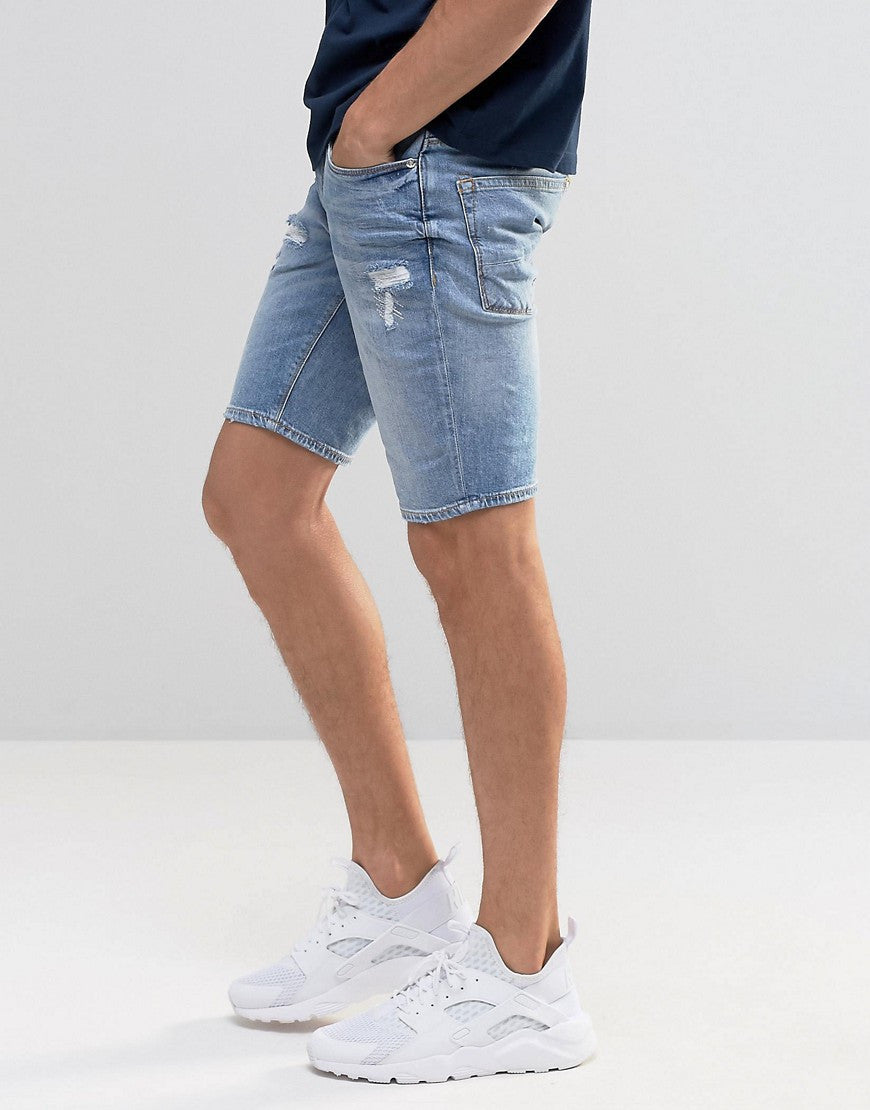 River Island Skinny Fit Denim Shorts